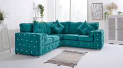 Milton Corner Fullback - 2c2 + Diamonds+ Bolster / Buttoned Cushions